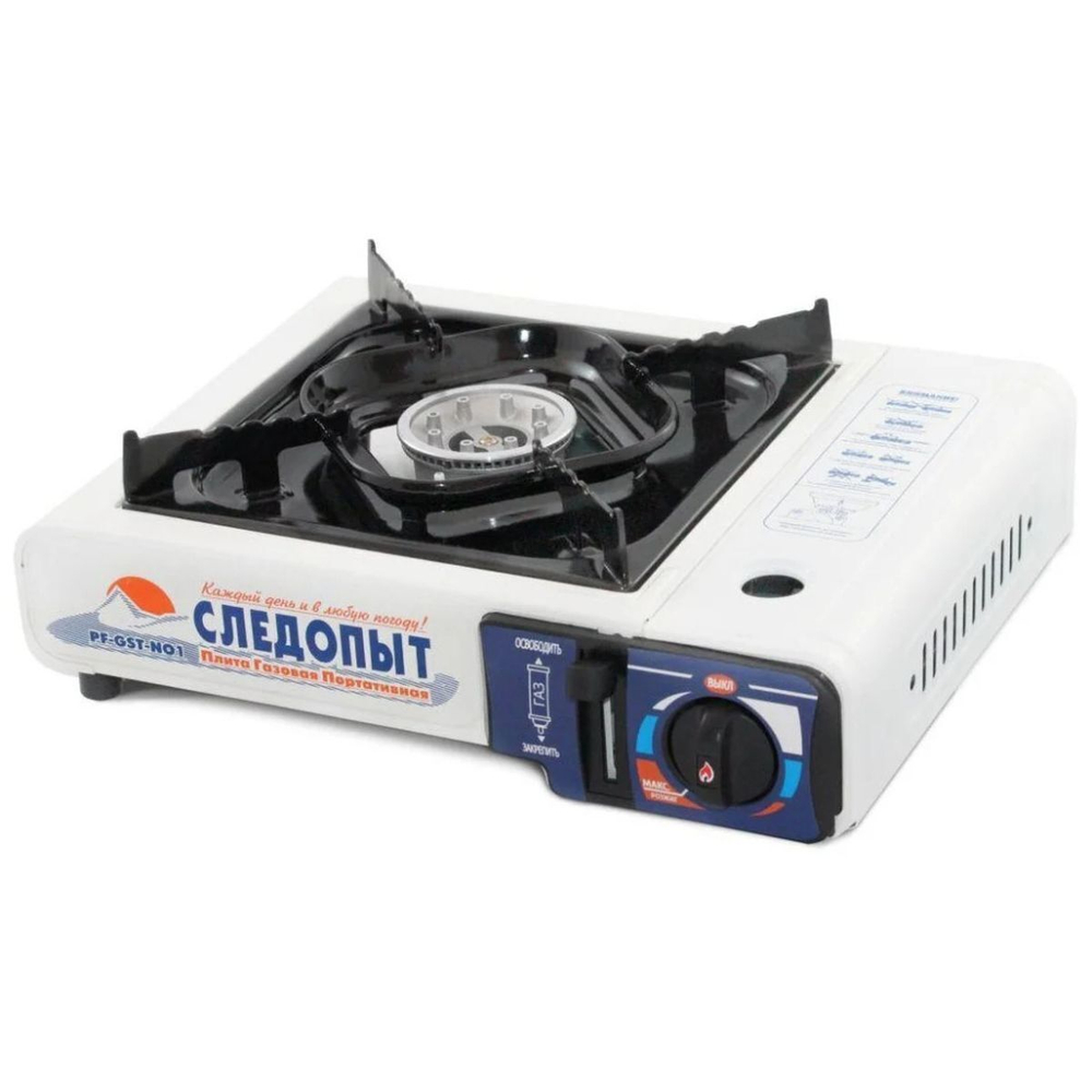 Плита газовая портативная 1 конф, для цанг баллонов, переход под быт баллон, Следопыт, PF-GST-N01