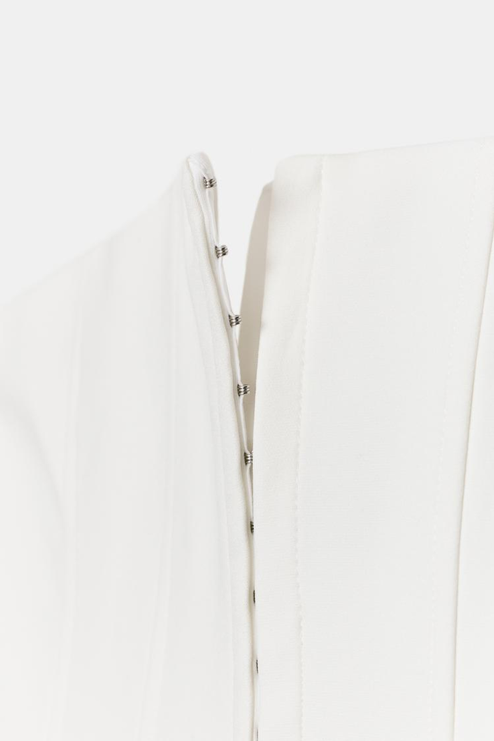 ZARA ТОП-КОРСЕТ БЕЗ БРЕТЕЛЕЙ, БЕЛЫЙ