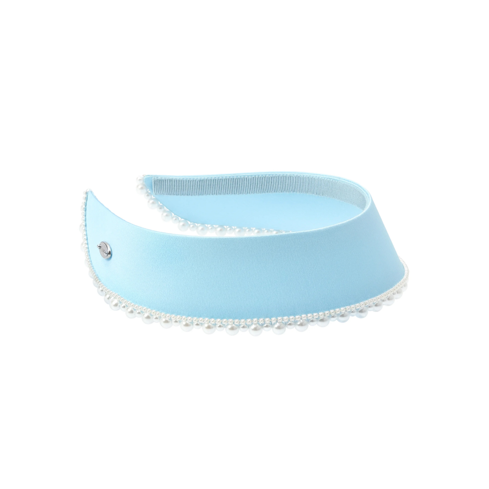 Кокошник голубой с жемчужным декором