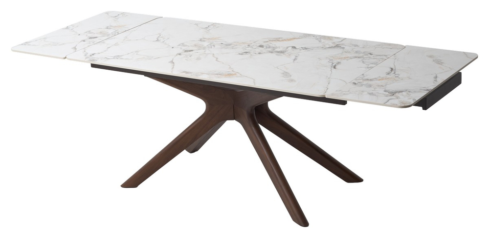 Стол EDER 160 GLOSS COLD JADE SOLID CERAMIC / Орех, ®DISAUR