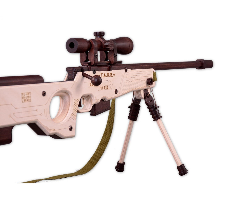 Снайперская винтовка AWP от TARG - деревянный конструктор, сборная модель, 3d пазл