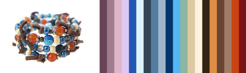 браслет из сердолика, дерева, раухтопаза