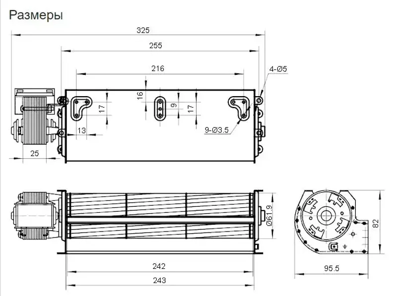 Вентилятор тангенциальный JQF25.60.240L