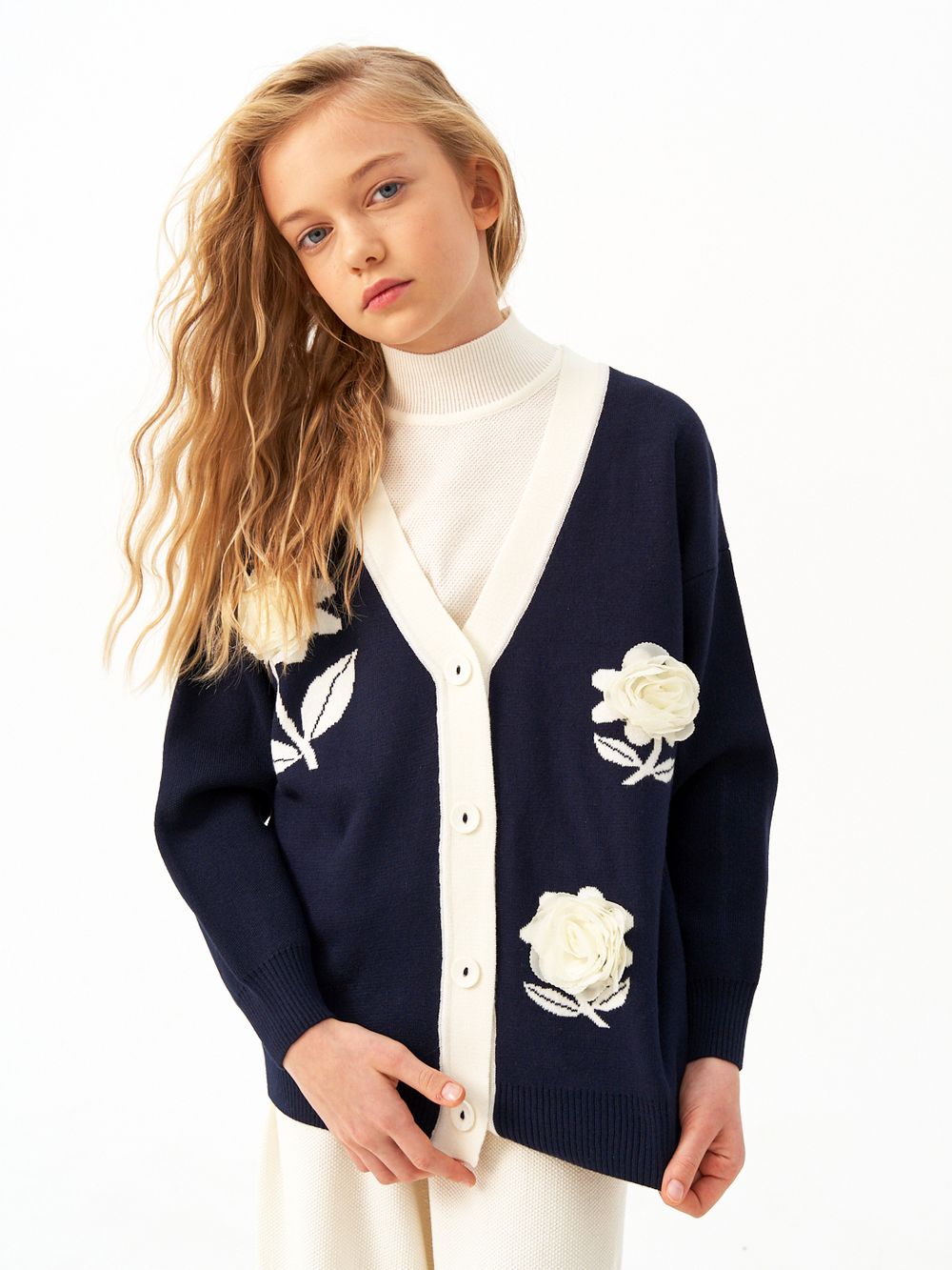 Кардиган для девочки AT1413 синий