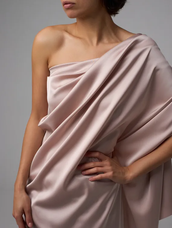 Шелк искусственный стрейч оптом, арт. 2207, Китай, пудра