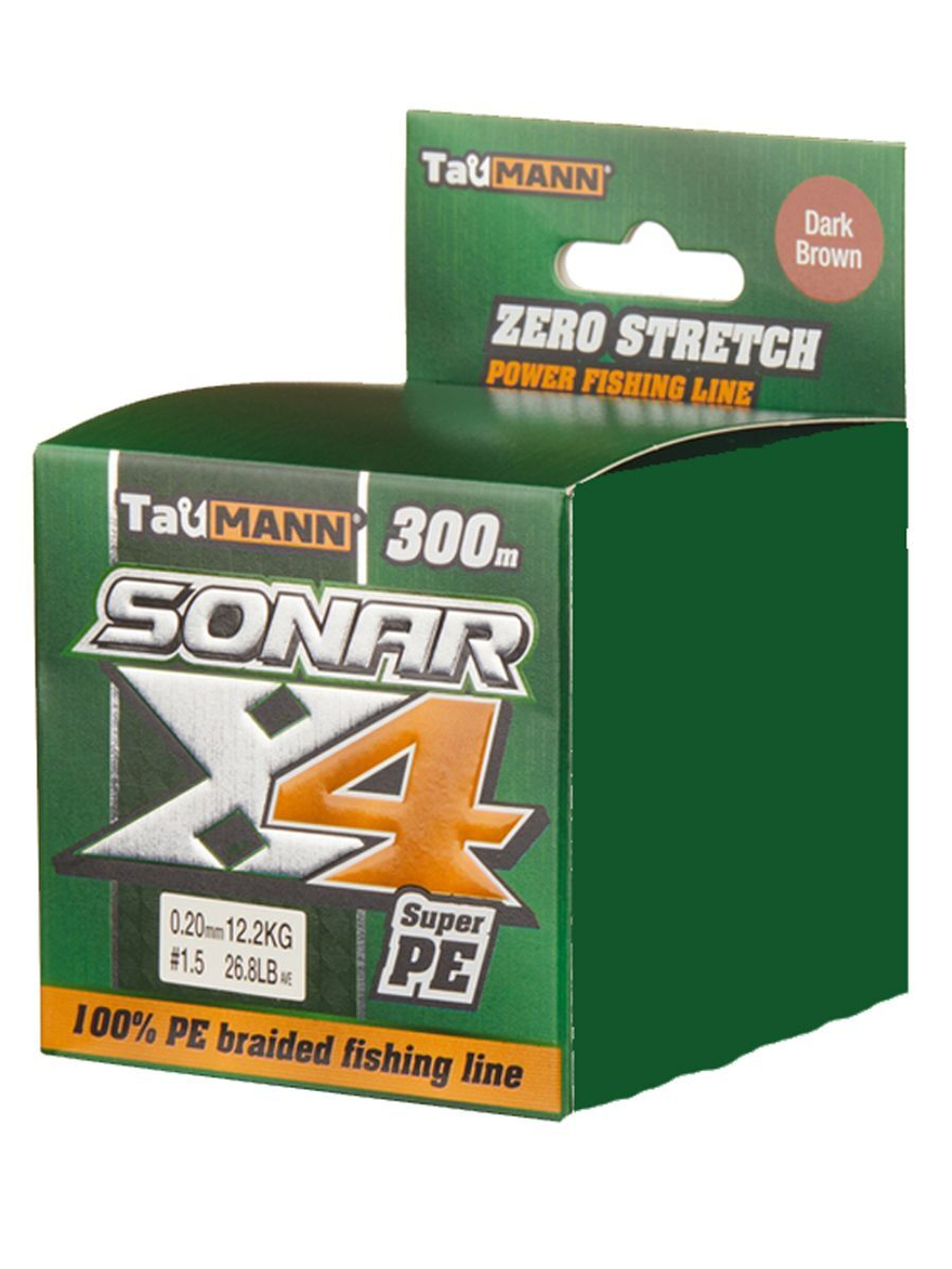 Плетеный шнур для рыбалки TauMANN Sonar PE X4 150m #1.2 (0.18mm) Yellow