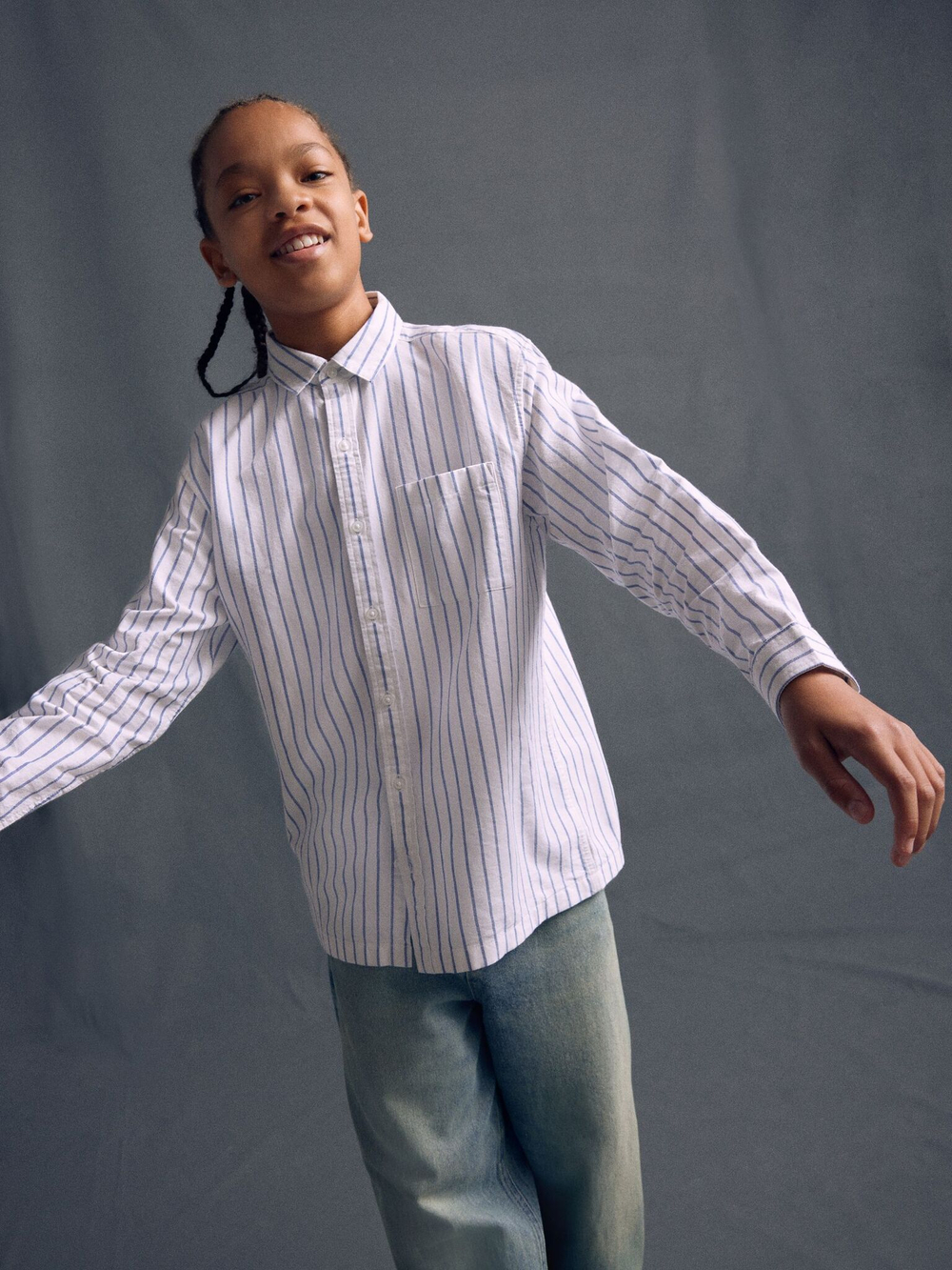 Рубашка для мальчика Next E31-739, Белый, Синий