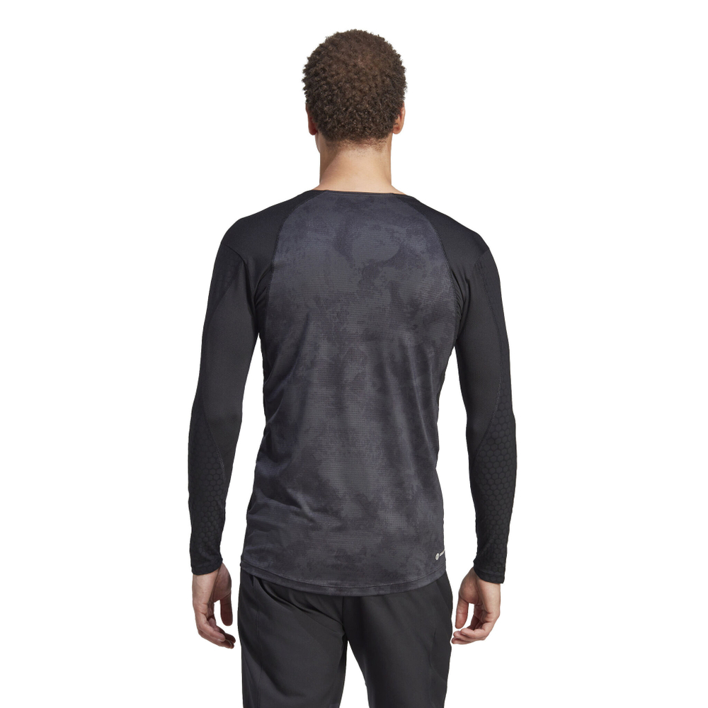 Мужское теннисное поло adidas Paris Long Sleeve Men - Dark Grey, Black