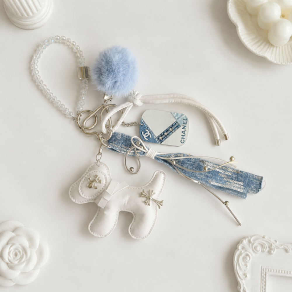 Брелок-подвеска Silver puppy grey charm, 1шт