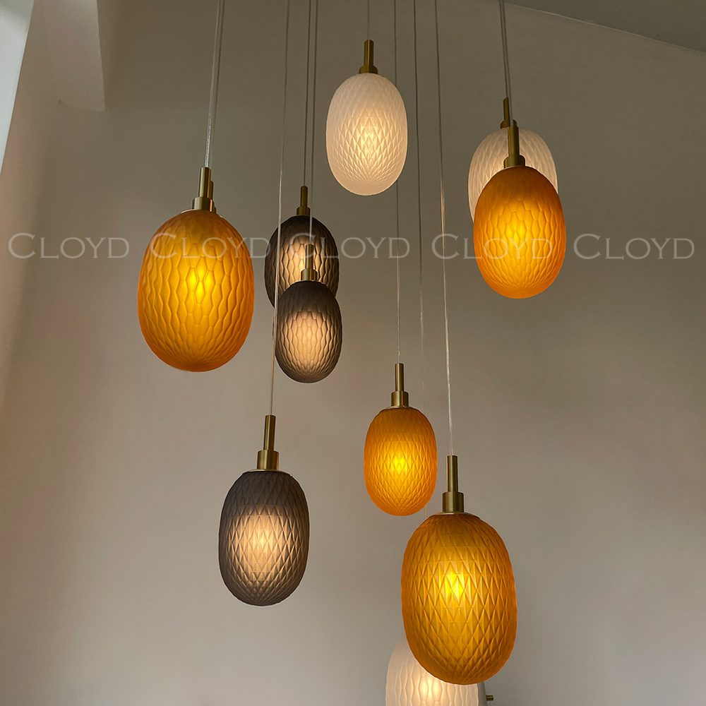 Подвесной светильник Cloyd ZAPFEN P1 / Ø13 см - латунь - белое стекло (арт.11434)