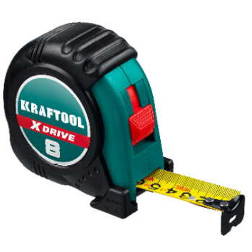 Рулетка с нейлоновым покрытием 8 м 25 мм, KRAFTOOL X-Drive, 34122-08_z02