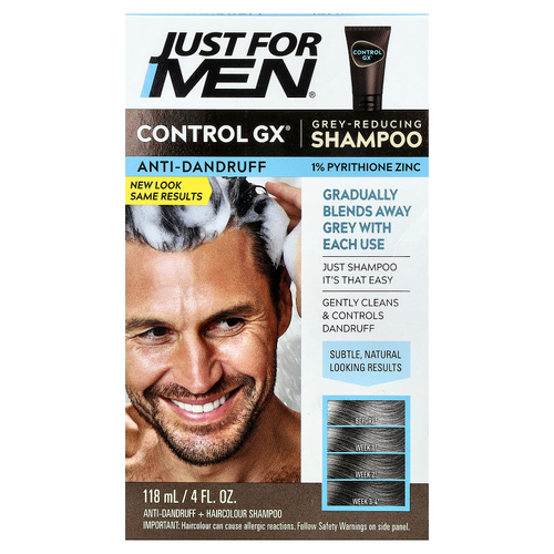 Just for Men, Control GX, шампунь против перхоти, уменьшающий количество оттенков серого, 118 мл (4 жидк. унц.)