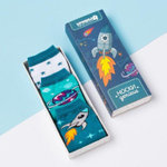 Набор детских носков для мальчиков "Ракета" 3 пары, р.10-12, 4562624 белый, бирюзовый (Крошка Я)