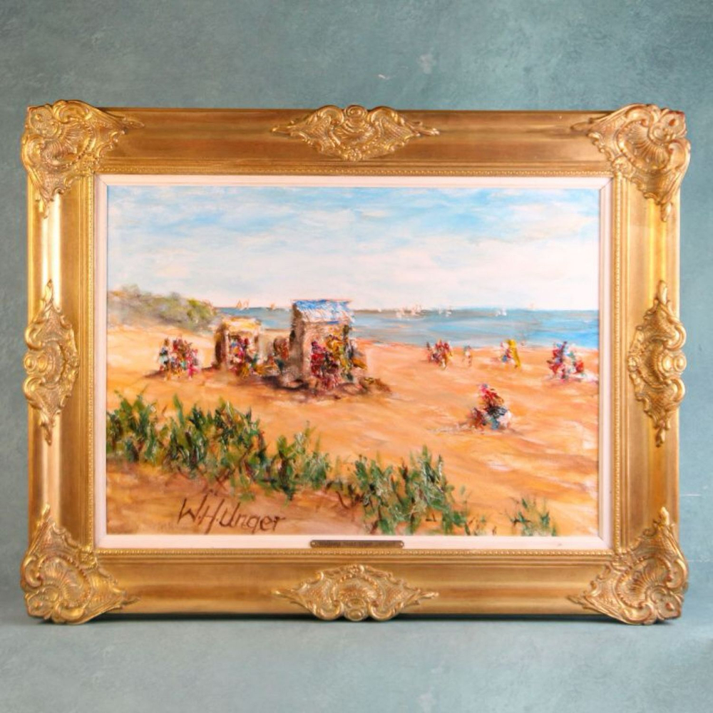 Винтаж: Картина: «Пляж» («Badestrand»)