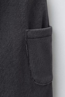 ZARA ВЕЛЬВЕТОВЫЙ КОМБИНЕЗОН С КАРМАНАМИ, СЕРО-СИНИЙ