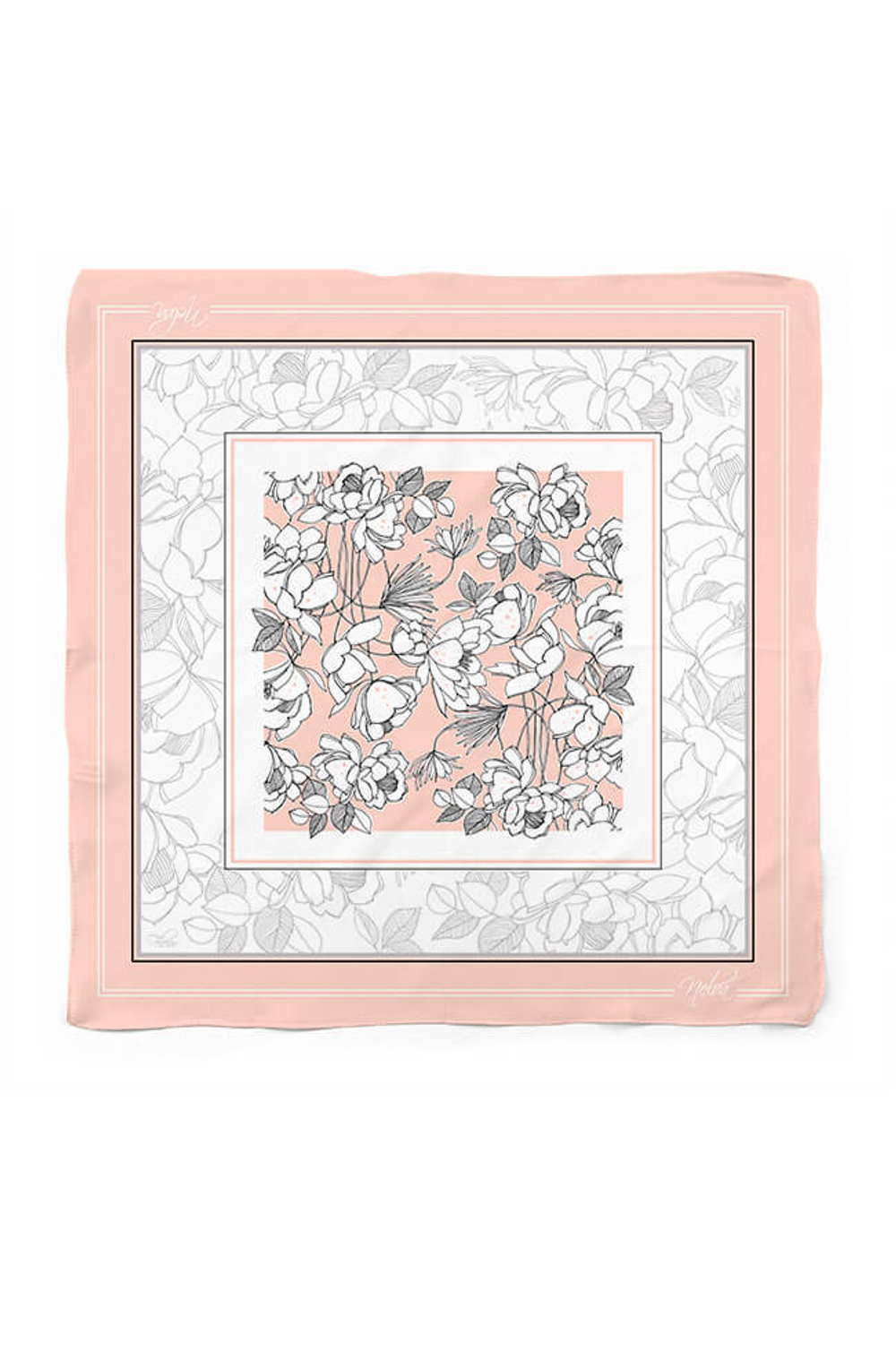 8336 Платок женский (персиковый принт)