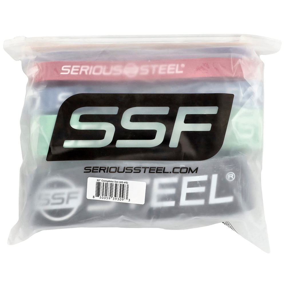 Serious Steel Fitness, 32-дюймовый эспандер, полный набор, набор из 6 предметов
