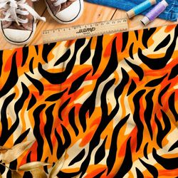 Ткань премиум дюспо тигриная фантазия