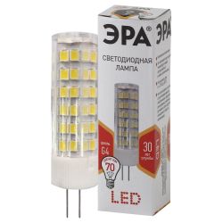 Лампа светодиодная ЭРА STD LED JC-7W-220V-CER-827-G4 7Вт керамика капсула теплый белый свет G4 | Лампы cветодиодные Капсульные (G4, G9)