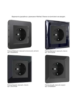 Розетка с заземлением скрытой установки Werkel W1171008 черная матовая