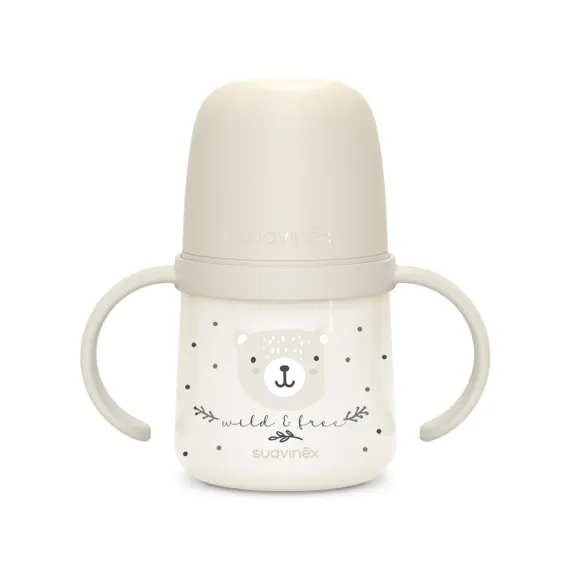 Бутылочка с ручками Suavinex Night Wild 150 мл Бежевая 6 мес+
