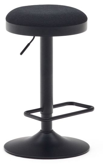 Табурет Zaib из черной синели и черной матовой стали, высота 58-80 см La Forma Иcпания 