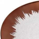 Блюдо для сервировки пластиковое 33см «Морозный узор» розовое золото