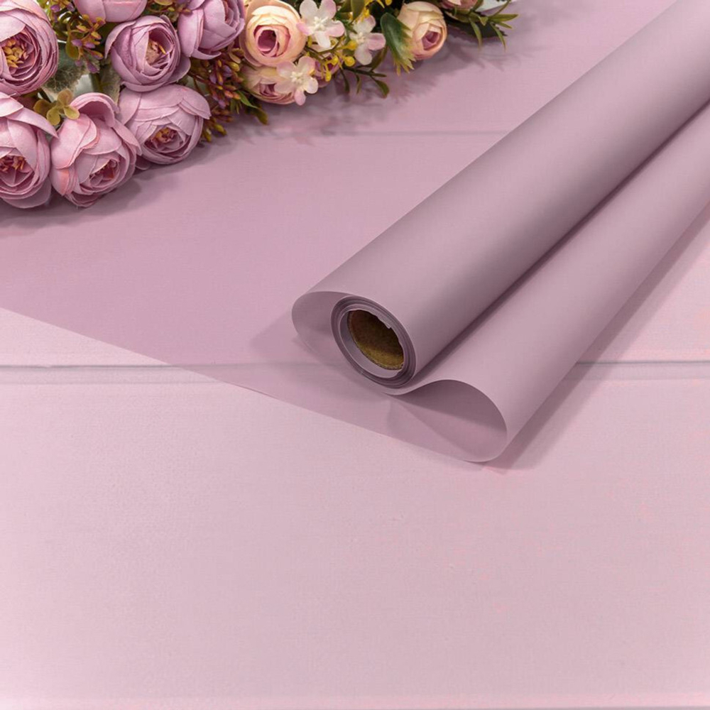 Пленка В рулоне 10 м х 58 см однотонная (Сиреневый)