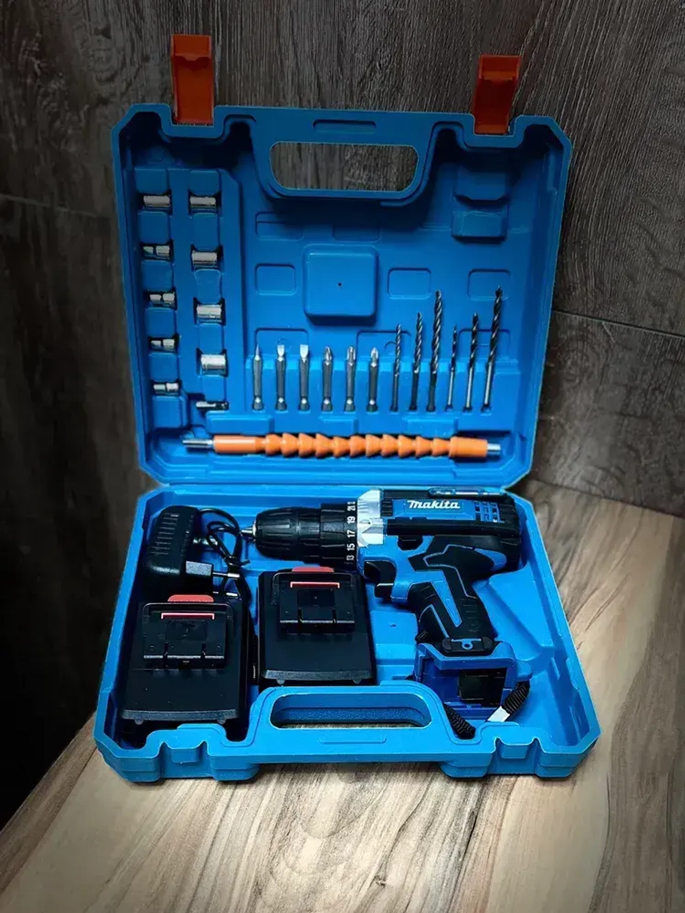 Дрель шуруповерт аккумуляторный 2 АКБ 48V/48В, 25 Нм, с набором насадок