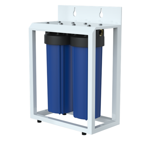 Фильтр магистральный 1'' для хол. воды 20'' BB двойной на стальной раме UNICORN (FH_BB_20_DUO)