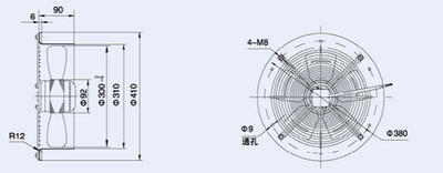 Вентилятор Weiguang YWF-2D-300-S-92/35-R