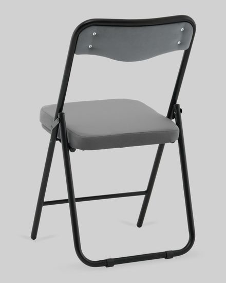 Стул складной Джонни велюр велютто темно-серый каркас черный матовый
