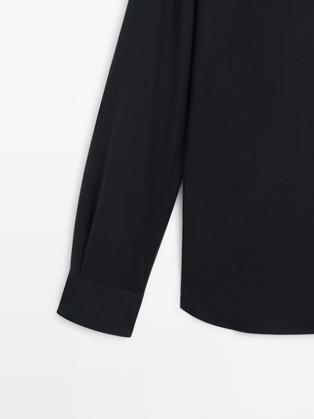 Massimo Dutti Рубашка из 100% хлопкового твила, темно-синий