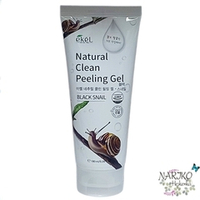 Пилинг- гель для лица с Экстрактом слизи чёрной улитки EKEL Natural Clean Peeling Gel Black Snail, 180 мл.