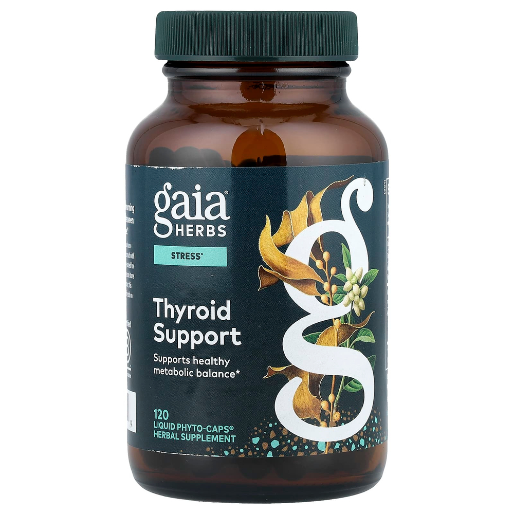 Gaia Herbs, добавка для поддержки щитовидной железы, 120 капсул Liquid Phyto-Caps®
