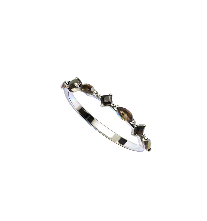 Кольцо Кружево с Дымчатым Топазом