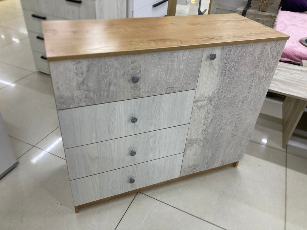 Комод на 1050 правый Ассоль Дуб бунратти/анкор белый/дельмар