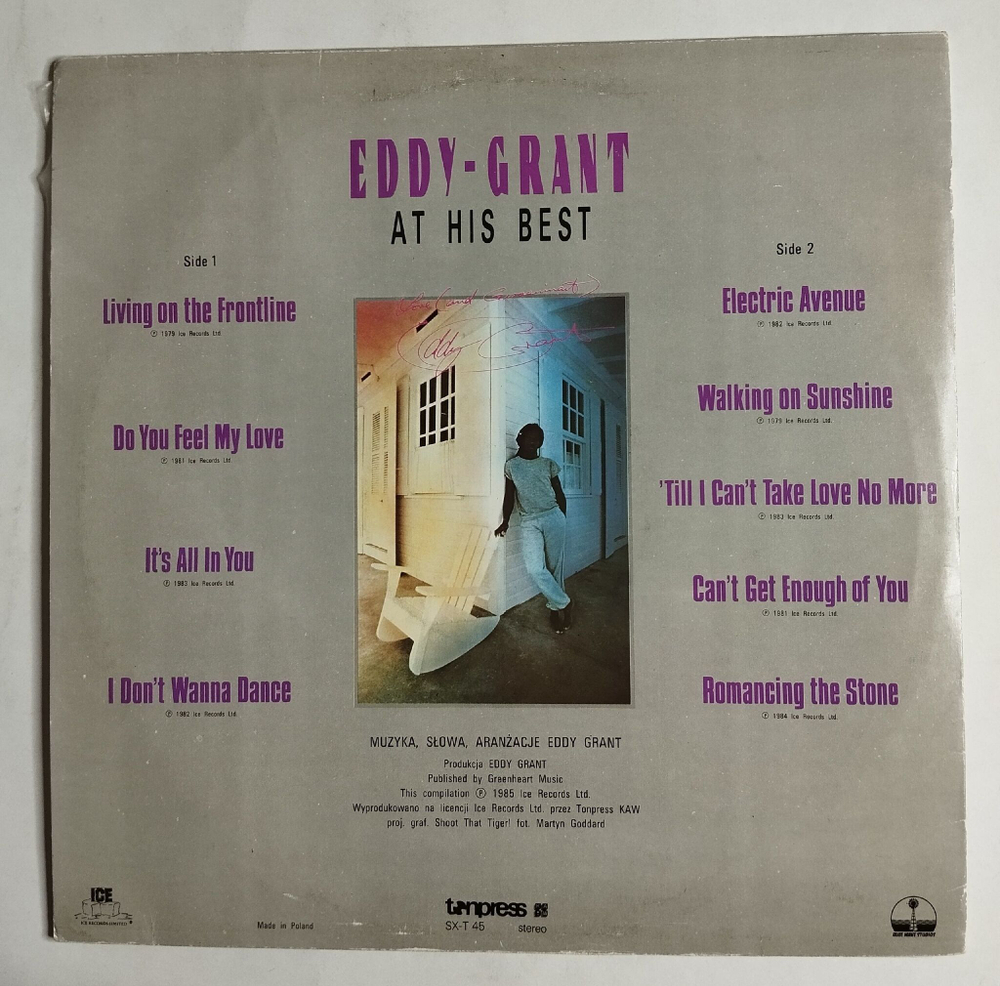 Винтажная виниловая пластинка LP Eddy Grant At His Best (Польша 1985) Electric Avenue
