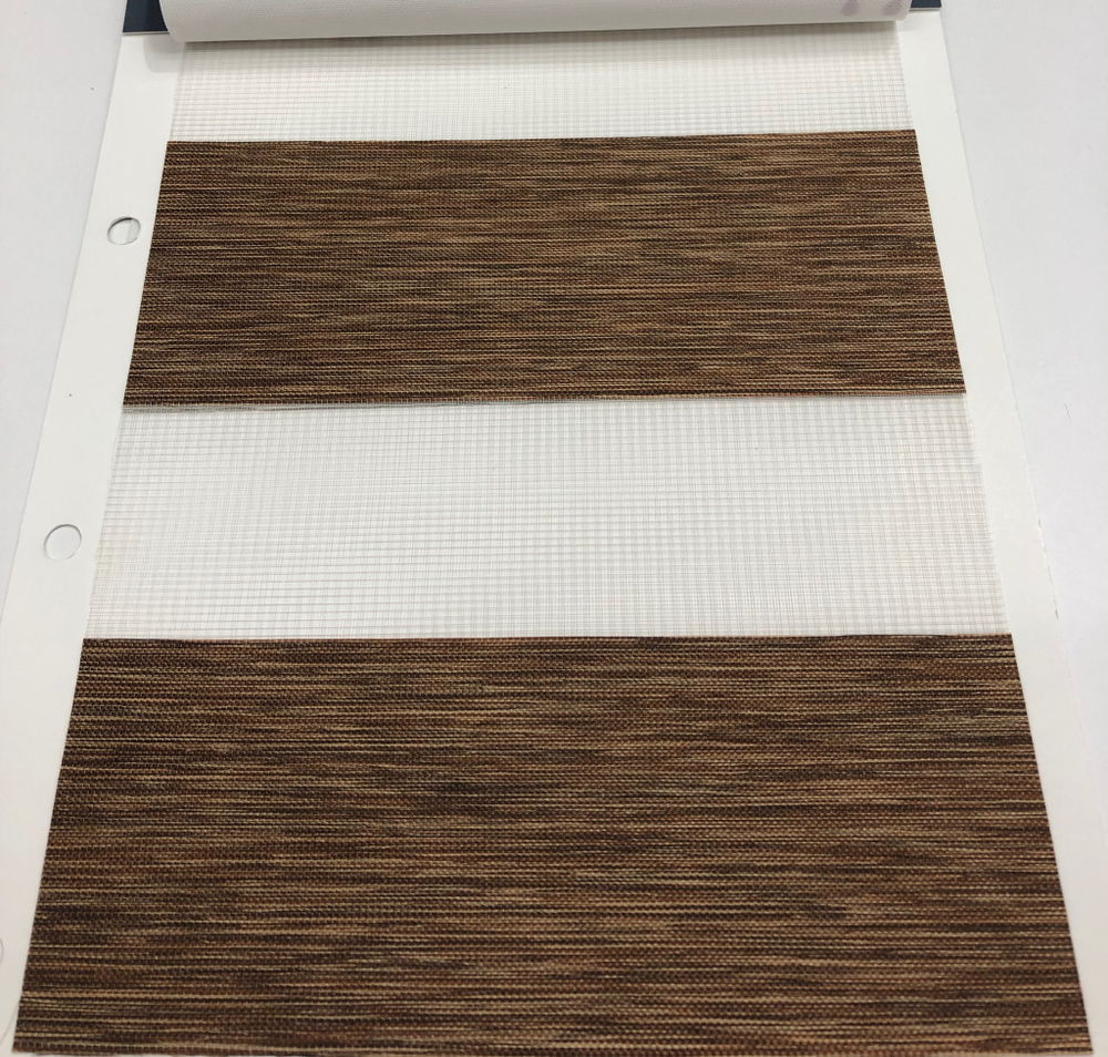 Рулонная штора День-Ночь Стандарт, ткань Zebra Bamboo DN-4808-06 корица