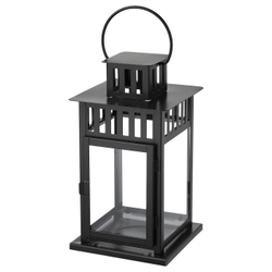 IKEA BORRBY  (ИКЕА БОРРБЙ)  -  Фонарь, внутренний/наружный черный, 28 см