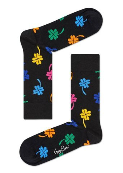 Носки унисекс Big Luck Sock с четырехлистными цветными клеверами (Размер: 29) (Цвет: черный)