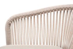 "Малага" обеденная группа на 6 персон со стульями "Марсель", каркас белый, роуп бежевый