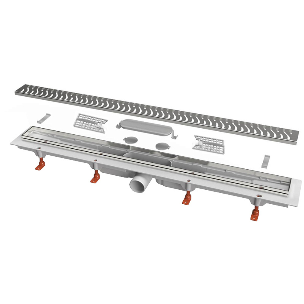 Душевой лоток AZARIO D40 Medium 750 мм, боковой слив, пластиковый, решетка из нержавеющей стали (AZ-CH 750 M)