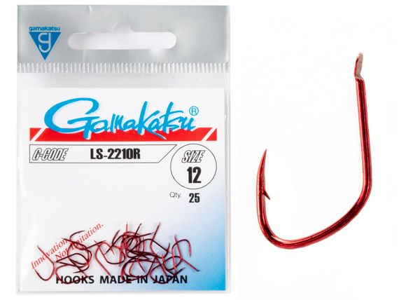 Крючки Gamakatsu LS-2210R HOOKS RED разм. 12 25шт.