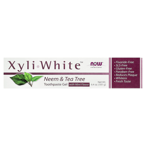NOW Foods, Solutions, XyliWhite™, зубная паста-гель, ним и чайное дерево, мята, 181 г (6,4 унции)