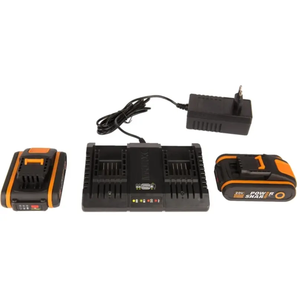 WORX WG581E 40В воздуходувка аккумуляторная (2 x 4 Ач, ЗУ) 62.5 м/с