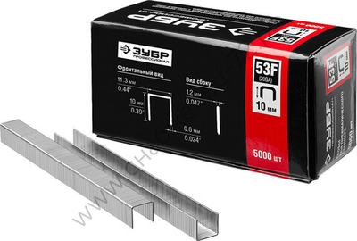ЗУБР тип 20GA (53F / D / 056) 10 мм, 5000 шт, скобы для степлера (31950-10)