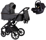 Детская коляска Peppy Tecla 3 в 1 с автокреслом Rise Shadow Antrazit Chrome Edition (Графитовый)