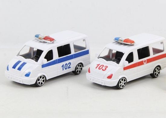 Машинка инерционная (полиция, скорая) в ассортименте