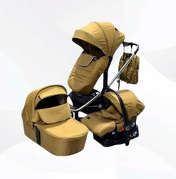 Коляска модульная 3в1 Luxmom 780 /коричневый цвет/автолюлька